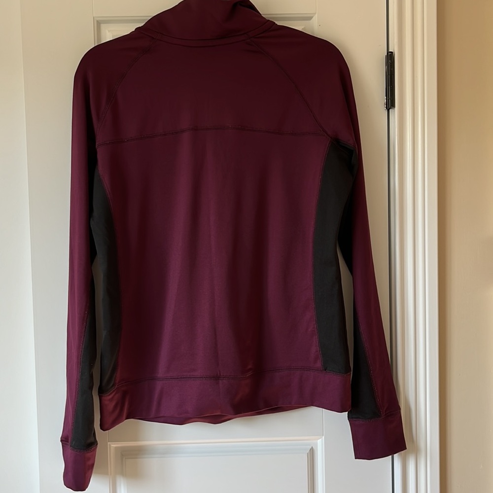 PINK by Victoria’s Secret - Size Large - Burgundy & Black Quarter-zip Sweatshirt - Picture 6 of 7